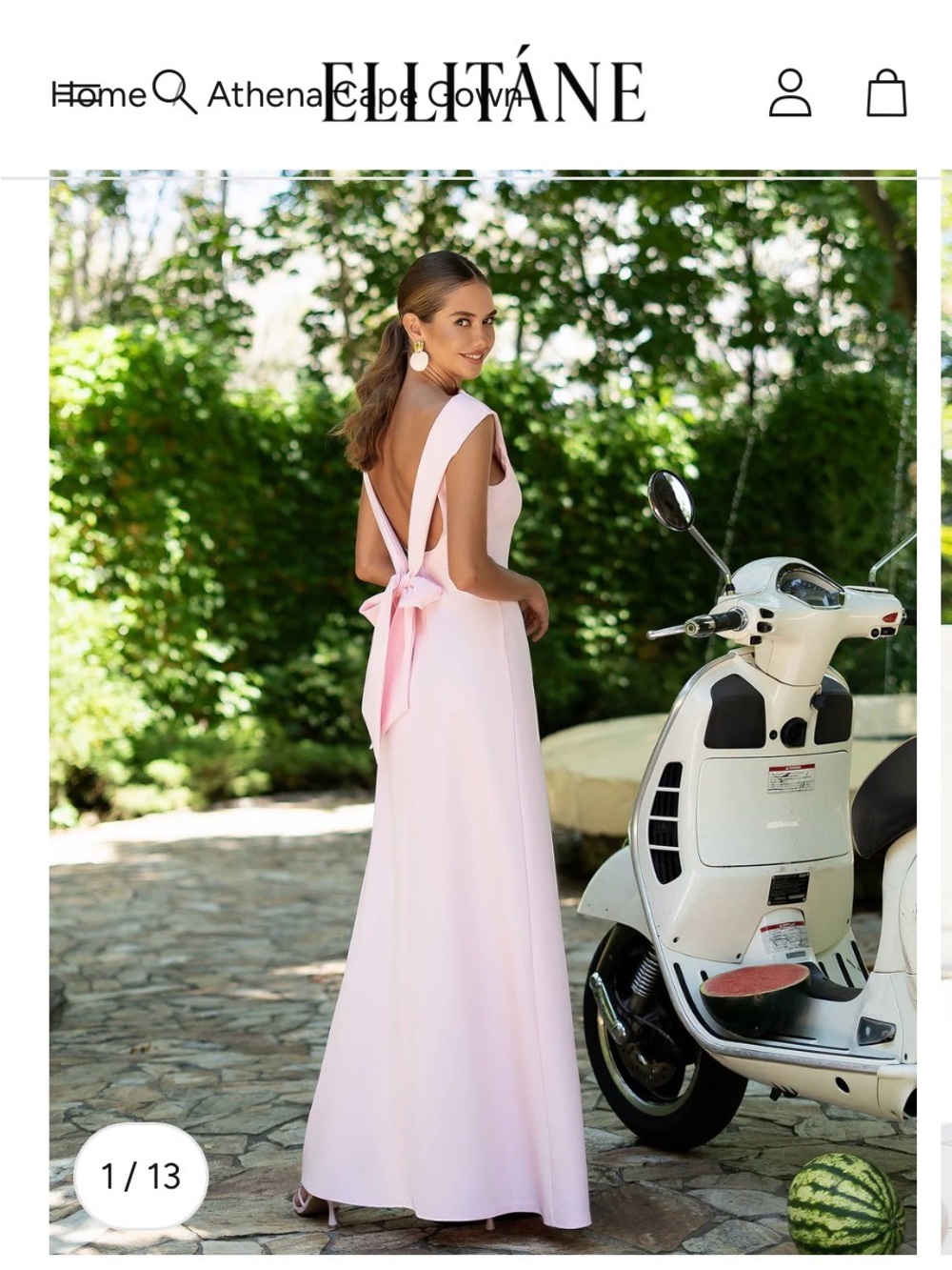 Open-Back Pink Bow Gown for Weddings